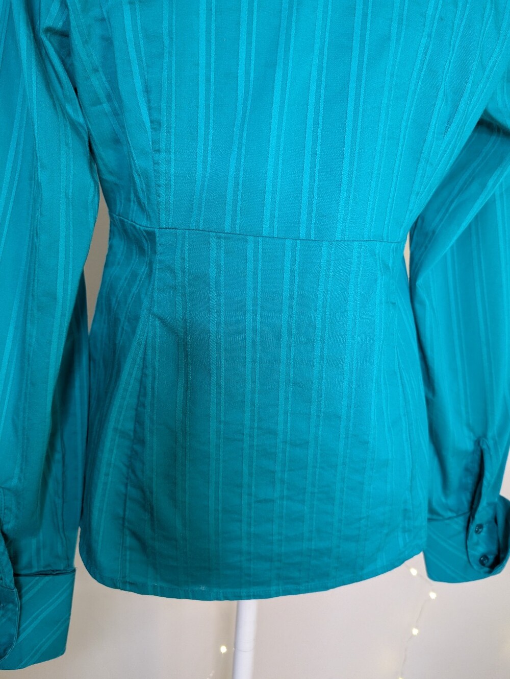 Ricki's Teal Ruffle-Front Button Blouse - Picture 6 of 10